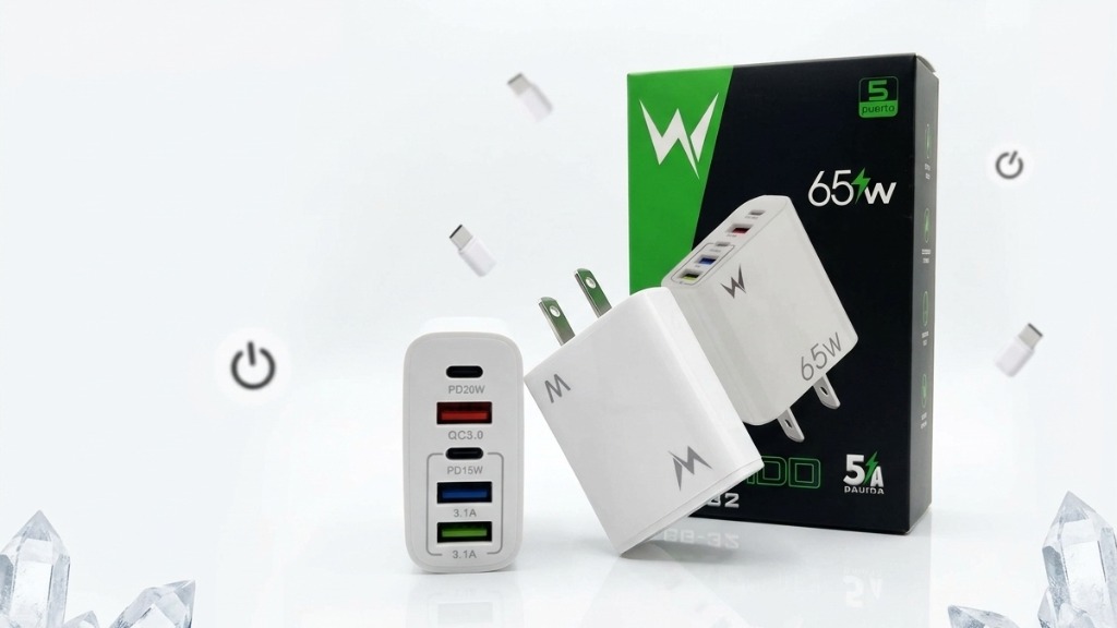 Cargador W TECNOLOGY 65W 5 Puertos